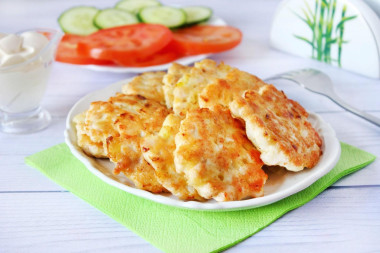 Рубленные котлеты из куриной грудки с крахмалом и майонезом
