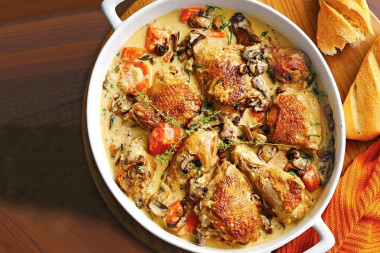 Фрикасе из курицы с шампиньонами