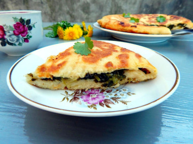 Лепешки на кефире на сковороде с начинкой