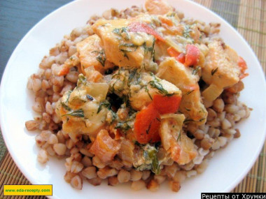 ПП Гречка с курицей и помидорами