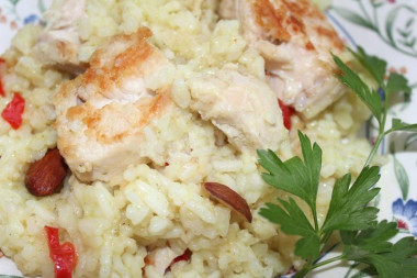 Китайский остро-сладкий плов из курятины