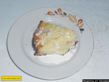 Вкусная запеканка творог с бананом и сливками