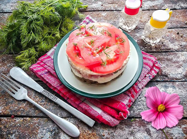 Салат Любимый рецепт с копченой курицей