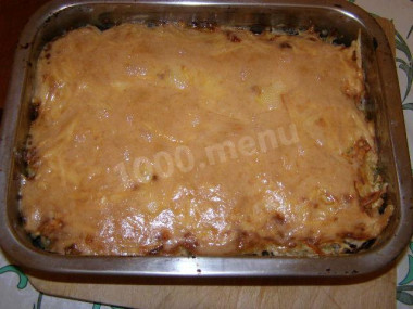 Запеканка с яблоками и фаршем Мужские капризы