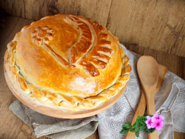 Курник на сметане и маргарине в духовке