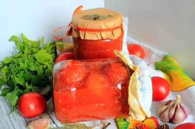 Помидоры в томатной заливке на зиму