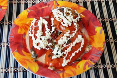 Фаршированные мясом перцы и помидоры