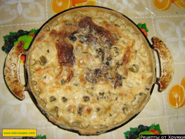 Картошка с грибами со сливками и луком