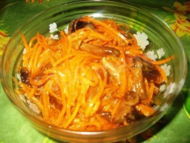 Морковь по- корейски с грибами