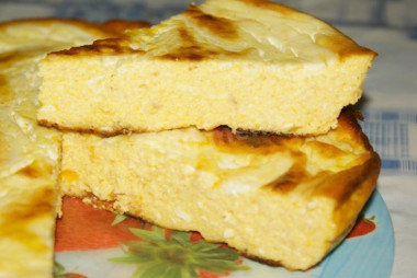 Запеканка творожная с овсяными хлопьями и тыквой