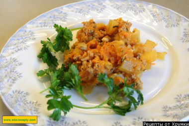 Тыква с мясным фаршем