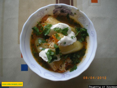 Перец фаршированный рисом с морковью