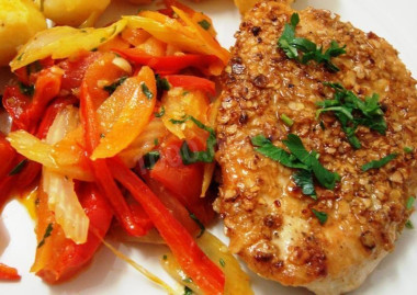 Мясо индейки в панировке из овсяных хлопьев