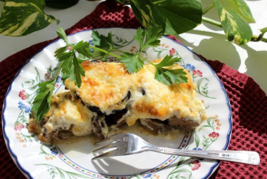 Запеканка с баклажанами и печенью