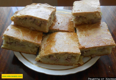 Пирог с мясом и картошкой в духовке