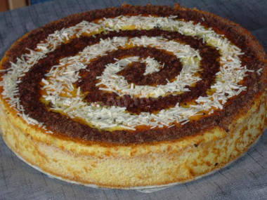 Персиковый пирог с шоколадом