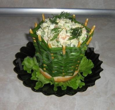 Салат Луковая Корзинка с начинкой