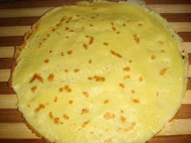 Рецепт - Салат Курортный  с яичными блинами - Шаг 4 -  Готовый блинчик