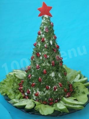Сырный салат Новогодняя елка