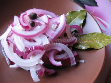 Маринованный лук с медом к шашлыку и мясу