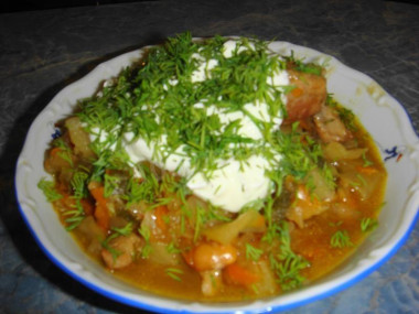 Годзя овощное рагу с мясом свинины