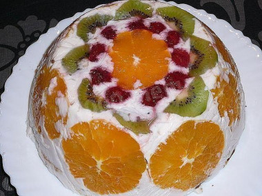 Торт суфле с фруктами
