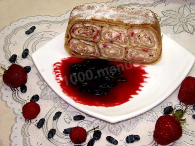 Блинная запеканка с творогом
