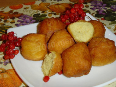 Жареные пончики из творога и тыквы