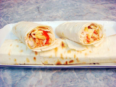 Домашний Чикен роллы из лаваша с курицей