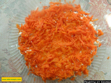 Рецепт - Салат Мимоза с горбушей - Шаг 7 -  четвертый – морковь