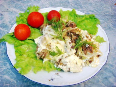 Куриная печень под сыром