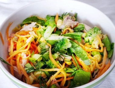 Салат с тунцом консервированным и кукурузой