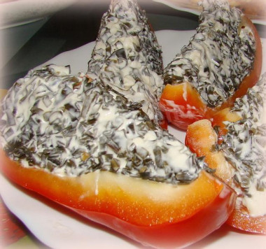 Перец фаршированный морской капустой