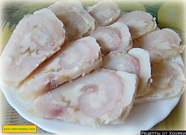 Морской язык в рулете с желатином