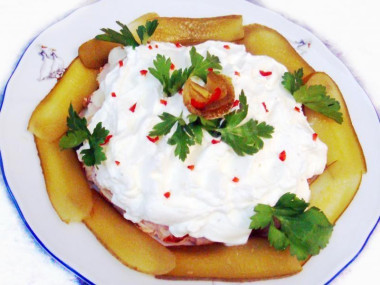 Закуска из свинины под сливочным соусом