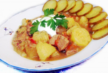 Мясо тушеное в пиве