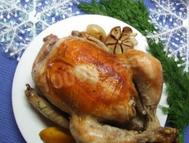 Курица с чесноком вином и лимонами