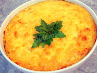 Запеканка со свининой грибами картофельным пюре классическая