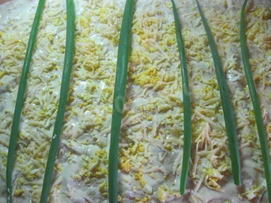 Рецепт - Рулет из лаваша с сыром и зеленым луком - Шаг 6 -  Выложим лук