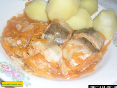Хек с овощами