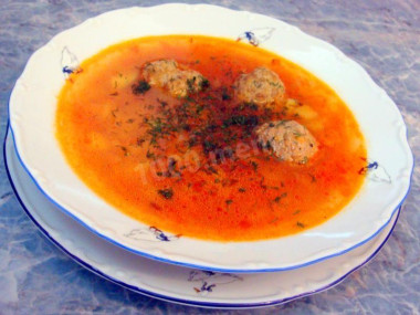Суп овощной с мясными шариками в мультиварке