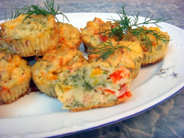 Маффины с беконом и болгарским перцем