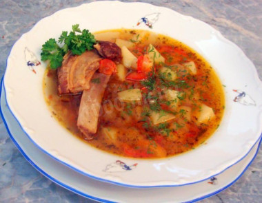 Картофельный суп с грудинкой