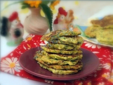 Оладьи из кабачков с сыром и зеленью