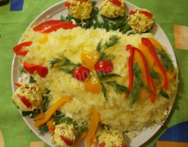 Салат из говяжьей печени с перцем