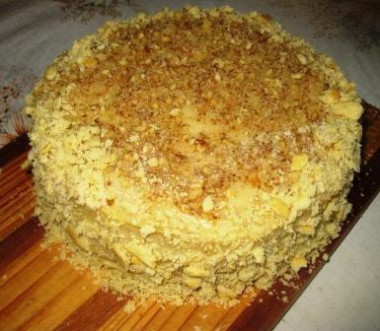 Вегетарианский торт Наполеон без яиц с грецкими орехами