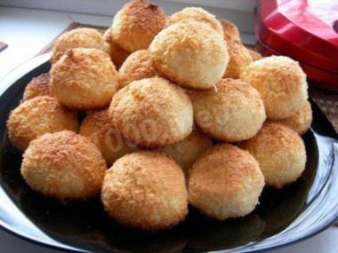 Печенье из кокосовой стружки с сахаром и яйцом