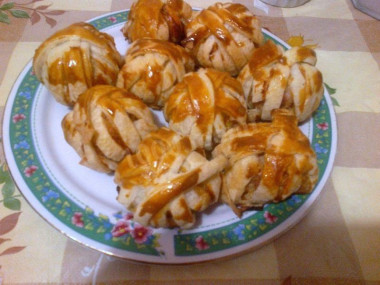 Пирожки клубочки печеные в духовке с мясным фаршем