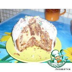 Шоколадно-ванильный пасхальный кулич