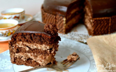 ШОКОЛАДНЫЙ ТОРТ С ВАФЕЛЬНЫМ КРЕМОМ